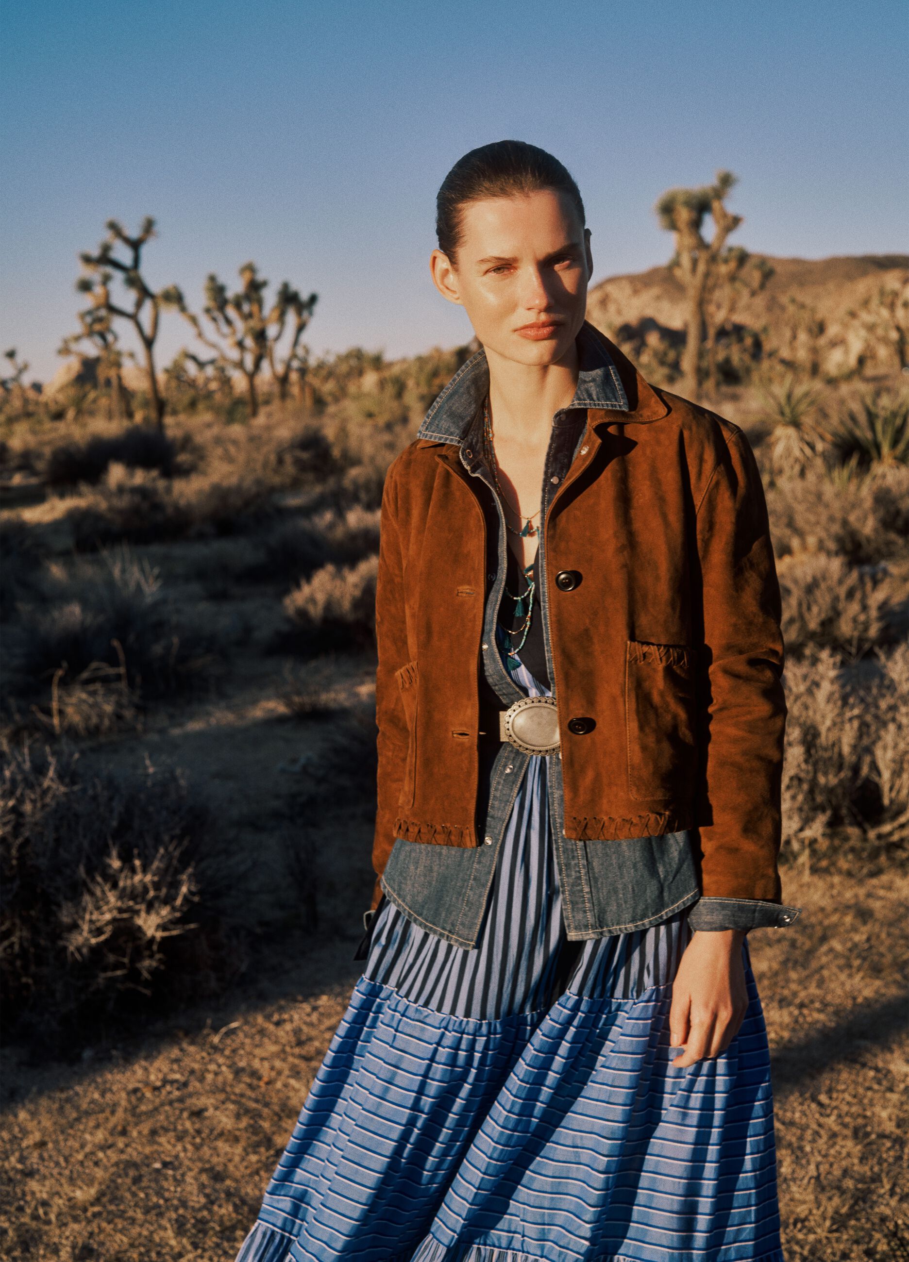 Brown Regular Fit Genuine Leather Blazer