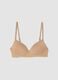 Beige stretch-cotton sports bra_0