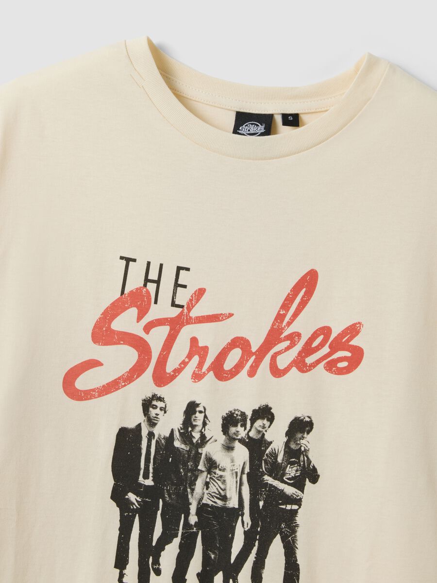 Beiges T-Shirt aus reiner Baumwolle mit Oversize-Print, Relaxed Fit_5