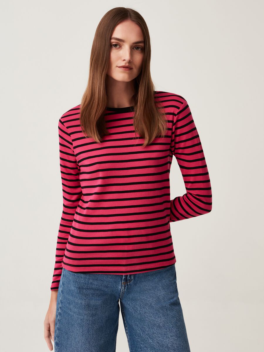Long-sleeved striped T-shirt_1