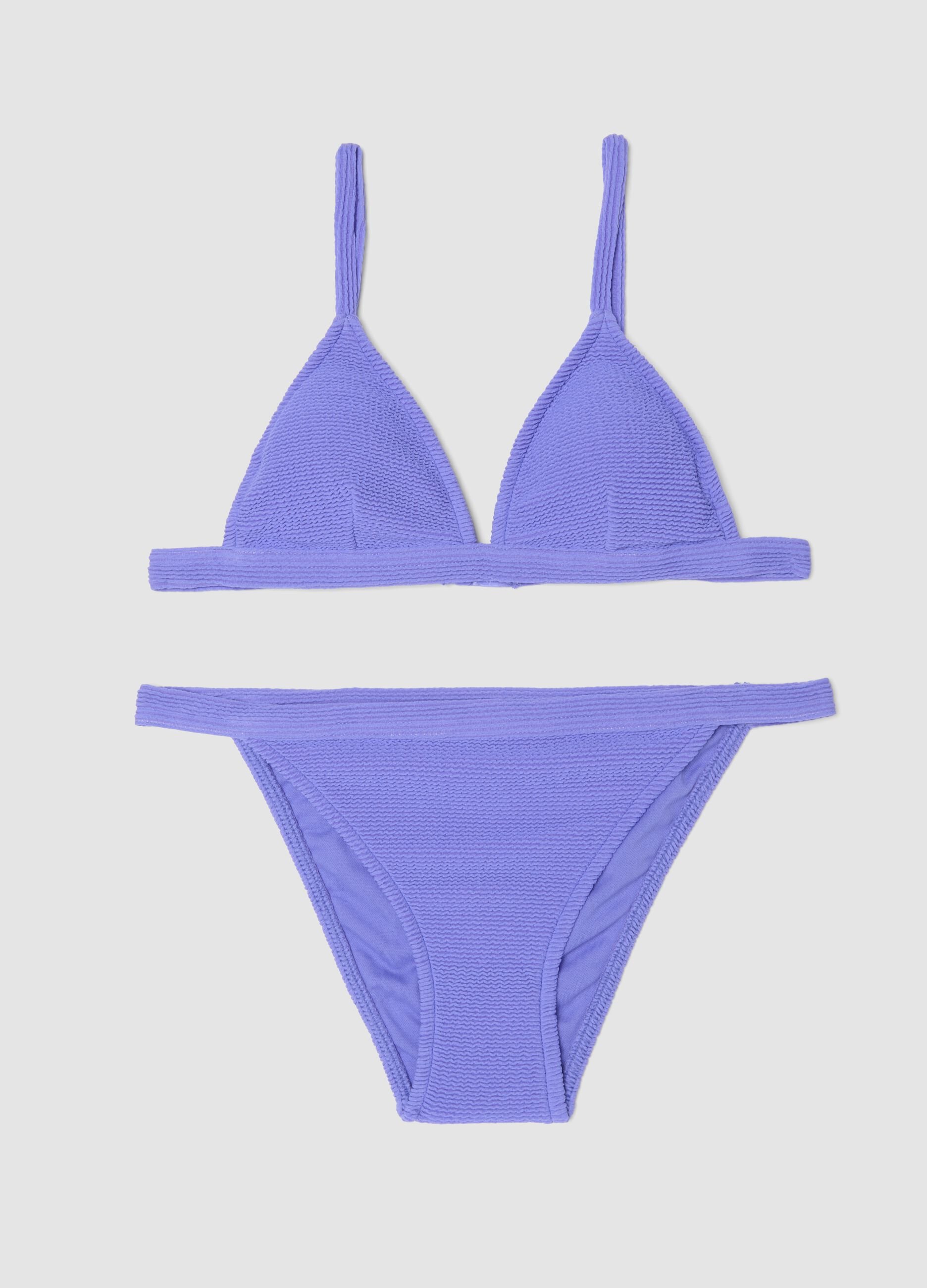Purple stretch-fabric bikini