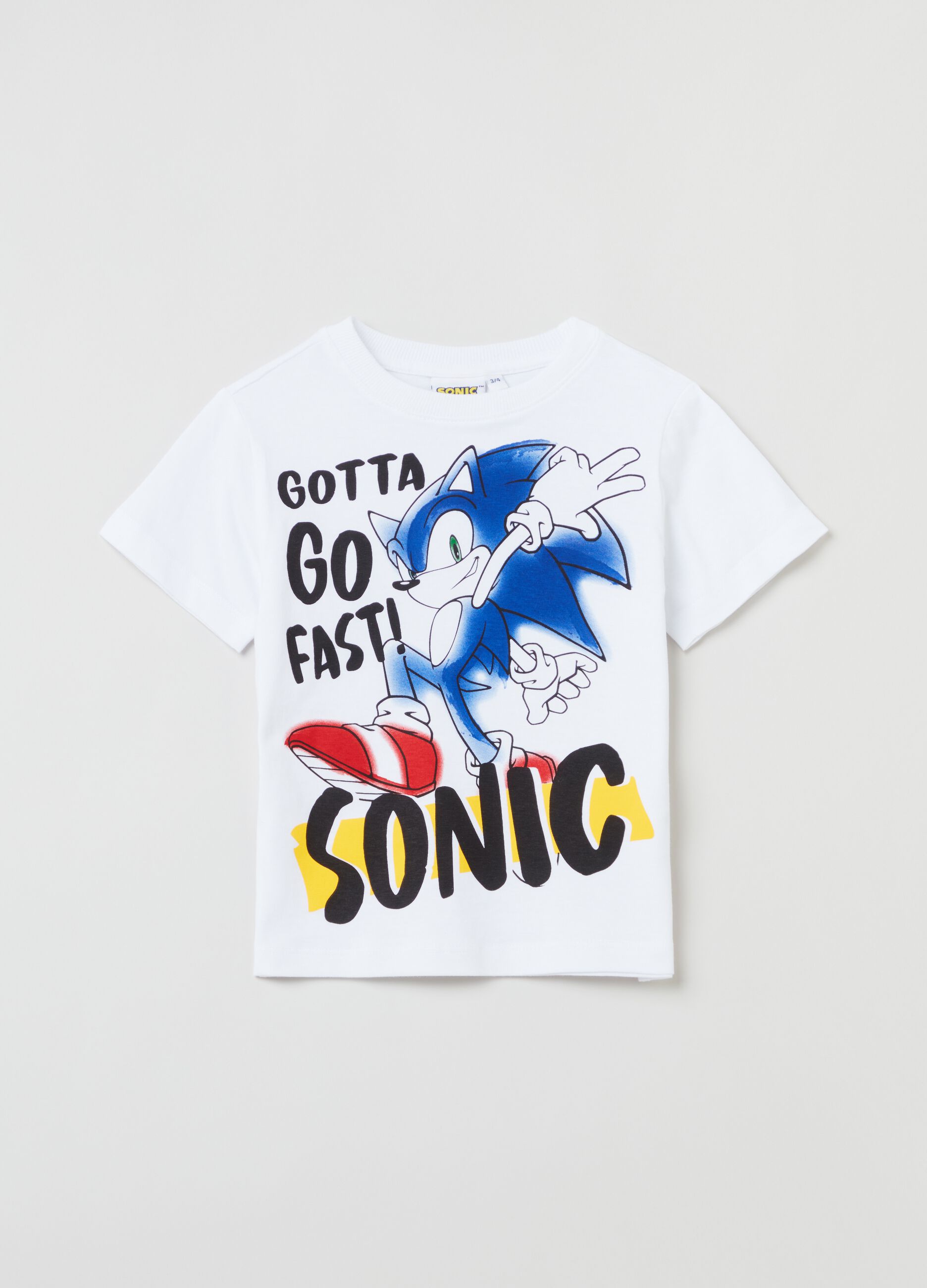 T-shirt in cotone con stampa Sonic