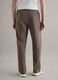 Brown regular fit stretch cotton blend jogger trousers_2
