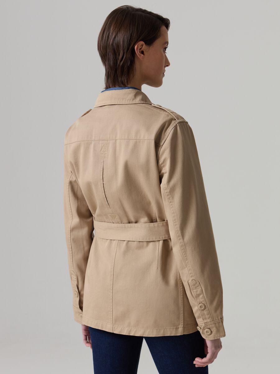 Safari jacket with buttons and belt_2