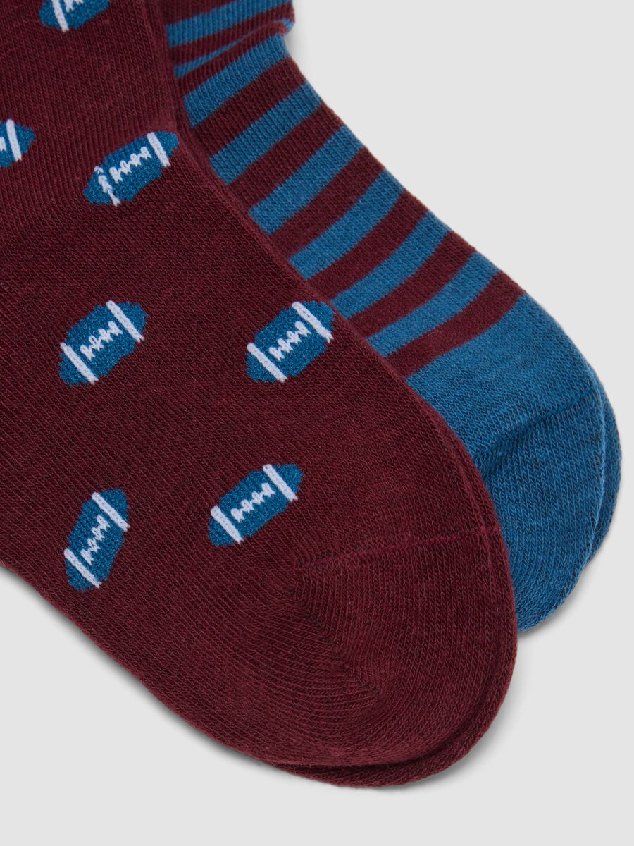 3-pack of multicolour patterned ankle socks in stretch organic cotton_2