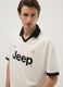 T-shirt branca regular fit com gola contrastante e log&oacute;tipo Jeep_0