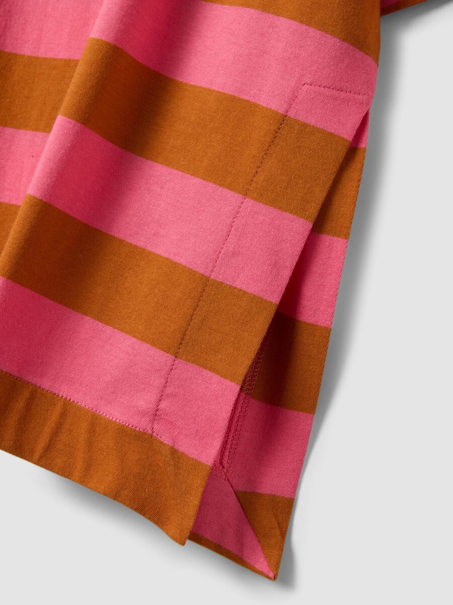 Rosa T-Shirt aus reiner Baumwolle mit Streifen_5