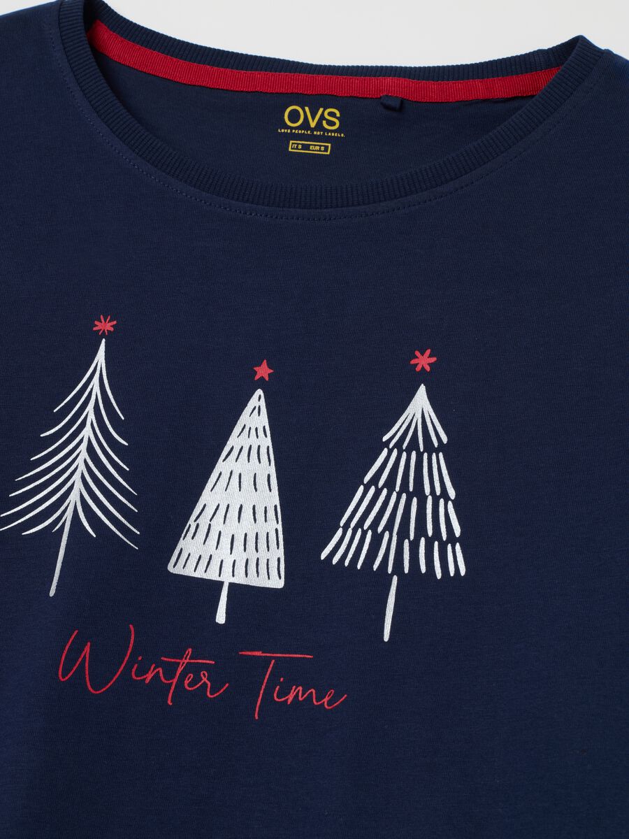 Multicolour regular fit pyjamas in pure cotton_5