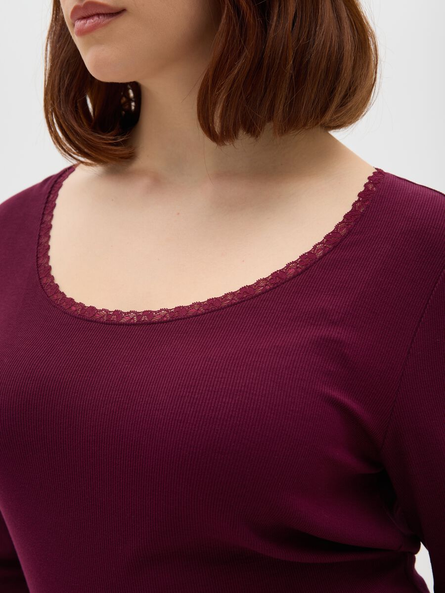 Red long sleeve regular fit T-shirt_3