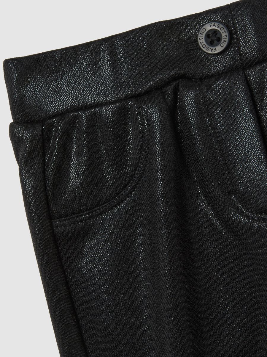 Black stretch trousers in fabric blend_2