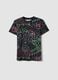 Boys&rsquo; pure cotton multicolour graffiti T-shirt, regular fit_3