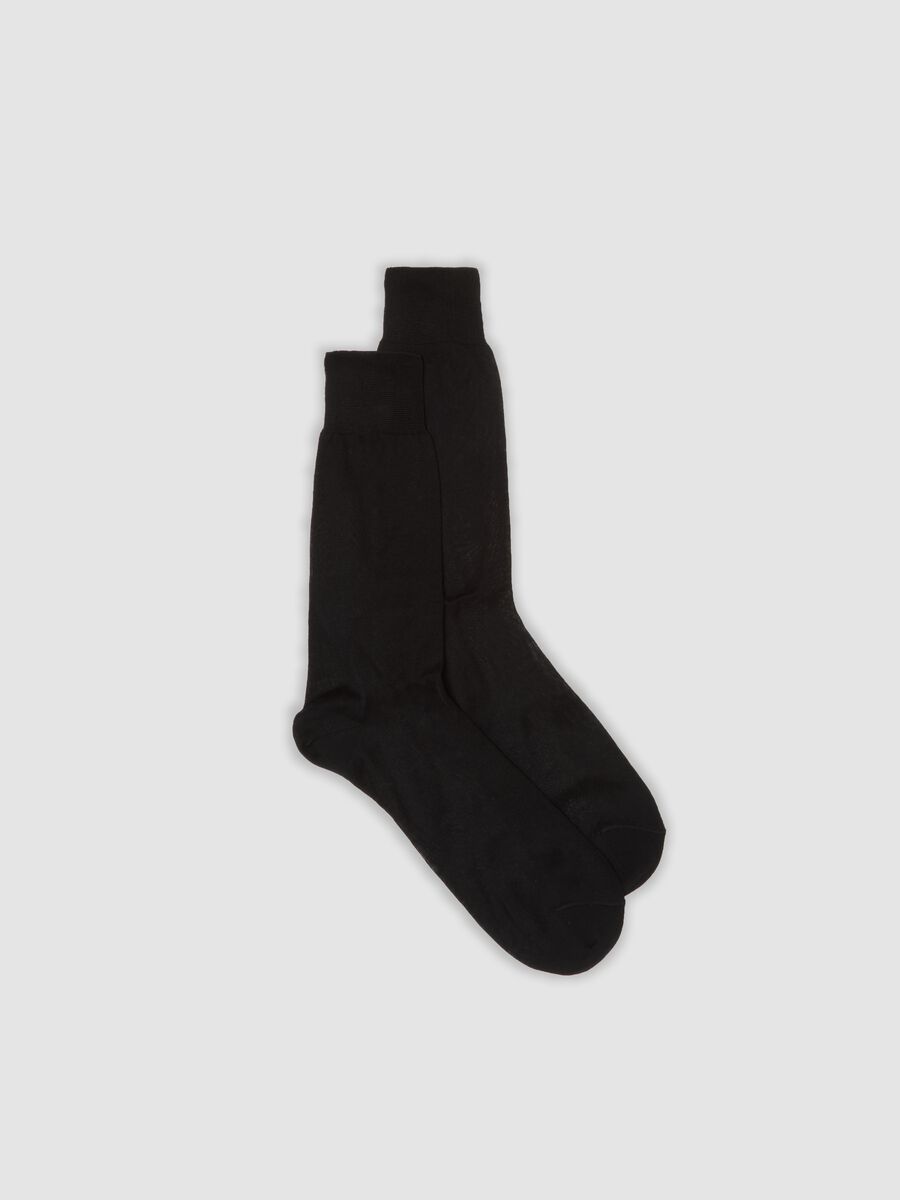 Kurze schwarze Socken aus reiner Baumwolle_0