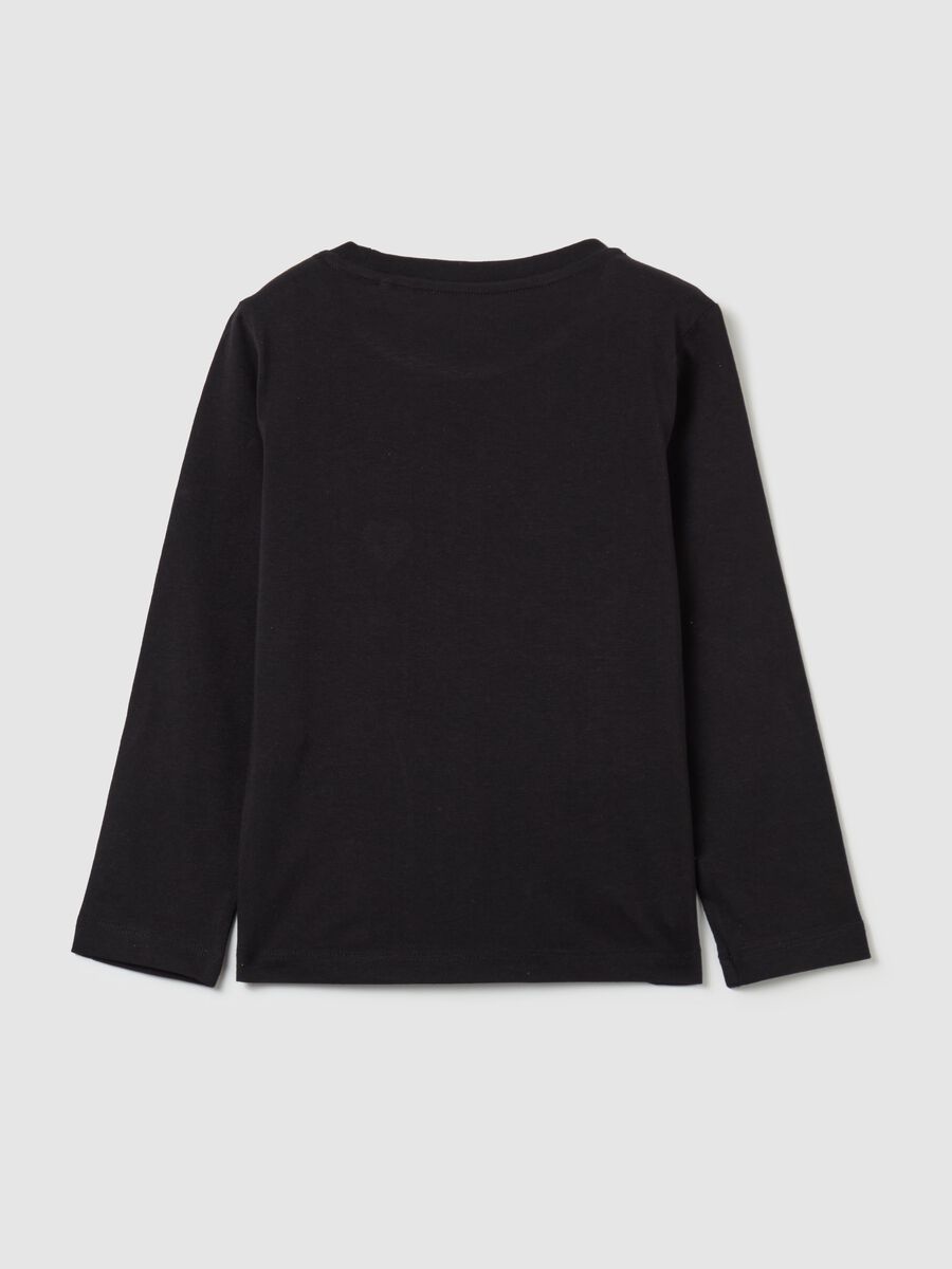 Long-sleeved T-shirt with glitter skeleton_1