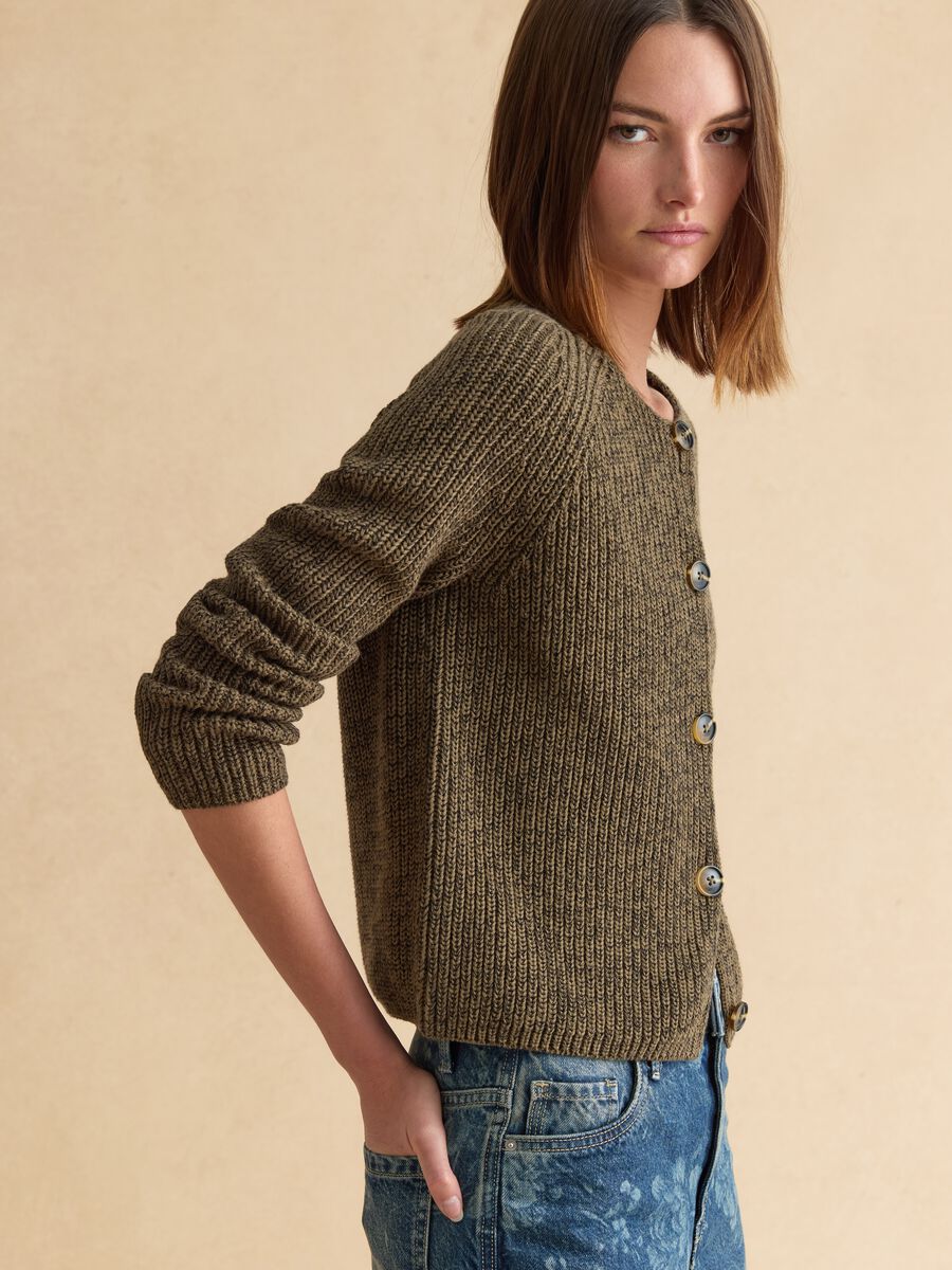 Brown pure cotton cardigan_1