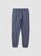 Grey cotton-blend joggers, regular fit_4