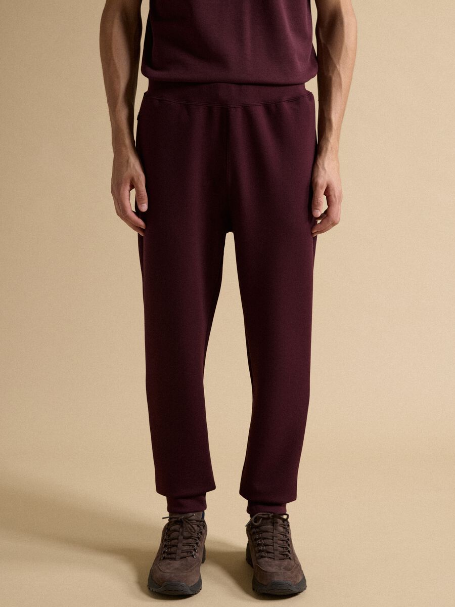 Regular-fit red joggers in stretch Easy Dry fabric_1