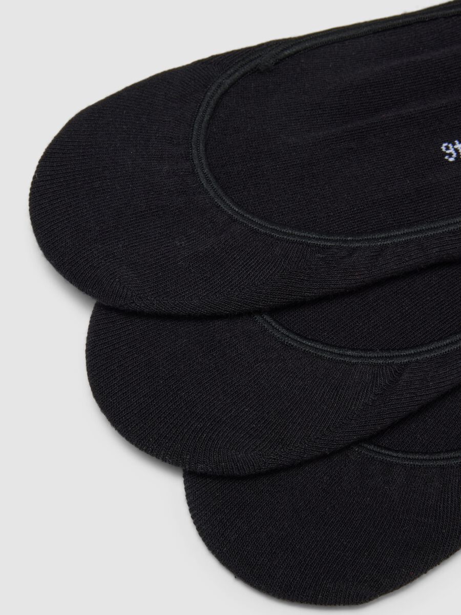 Three-pack of ankle-length sports socks in black cotton blend_1
