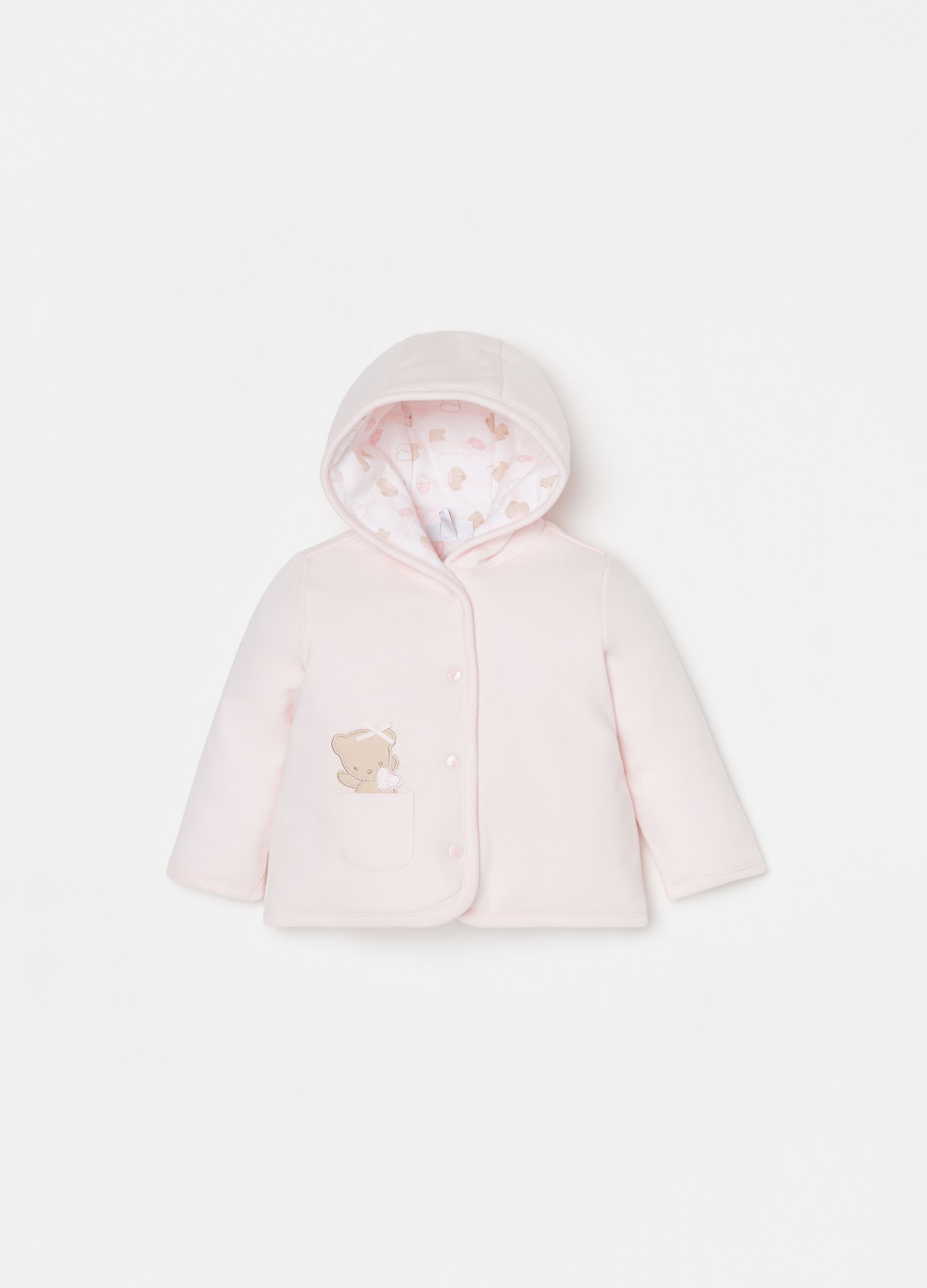 Padded jacket in cotton with embroidery
