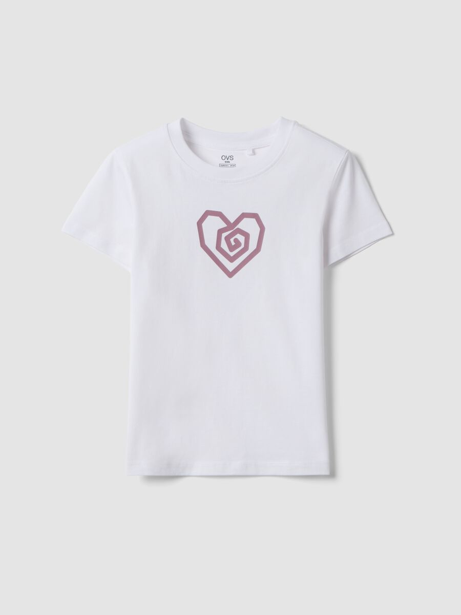 Girls' white organic cotton short-sleeved T-shirt, regular fit_3