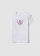 Girls' white organic cotton short-sleeved T-shirt, regular fit_3
