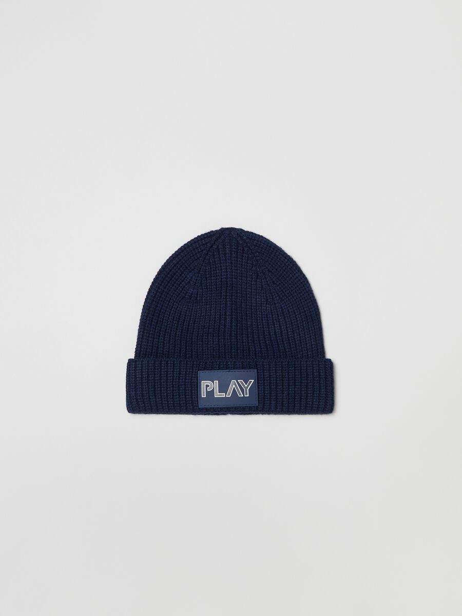 Ribbed hat with patch and fold_0