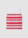 Boys' white vest with red stripes in pure cotton, regular fit_1