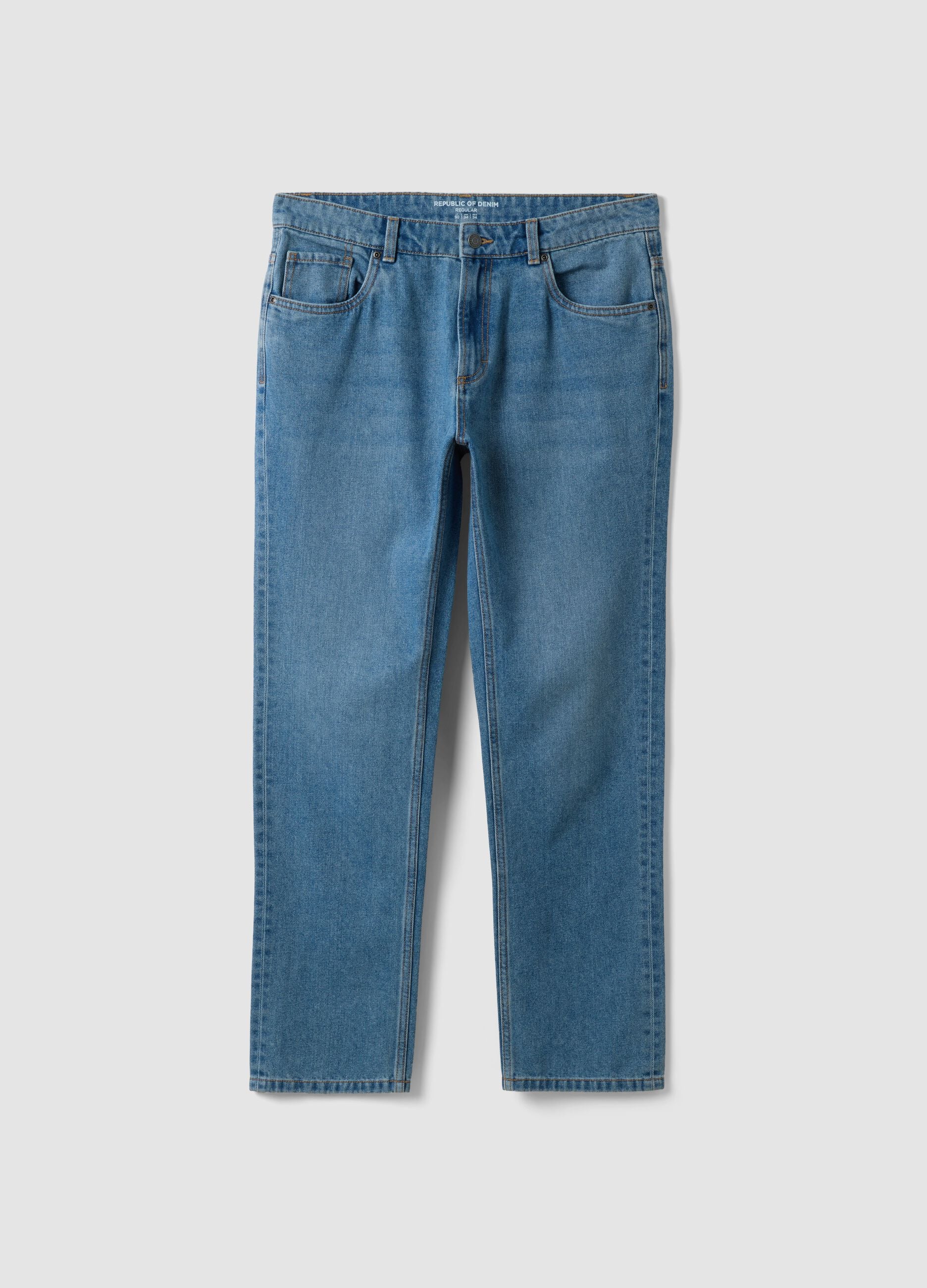 &Alpha;&nu;&omicron;&iota;&chi;&tau;ό &gamma;&alpha;&lambda;ά&zeta;&iota;&omicron; &tau;&zeta;&iota;&nu; denim &alpha;&pi;ό &mu;&epsilon;ί&gamma;&mu;&alpha; &beta;&alpha;&mu;&beta;&alpha;&kappa;&iota;&omicron;ύ &kappa;&alpha;&iota; &beta;&iota;&sigma;&kappa;ό&zeta;&eta;&sigmaf;, regular fit