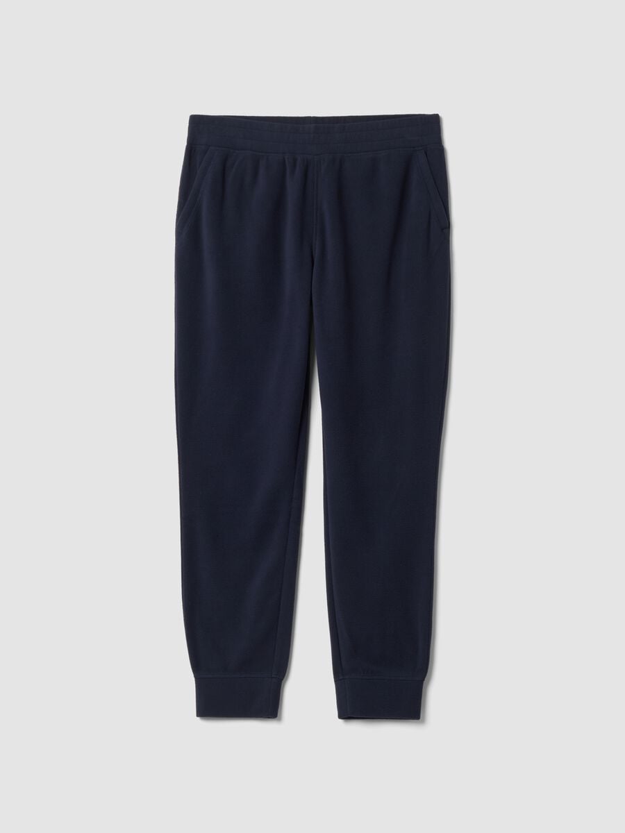 Blue fleece jogger trousers, regular fit_0