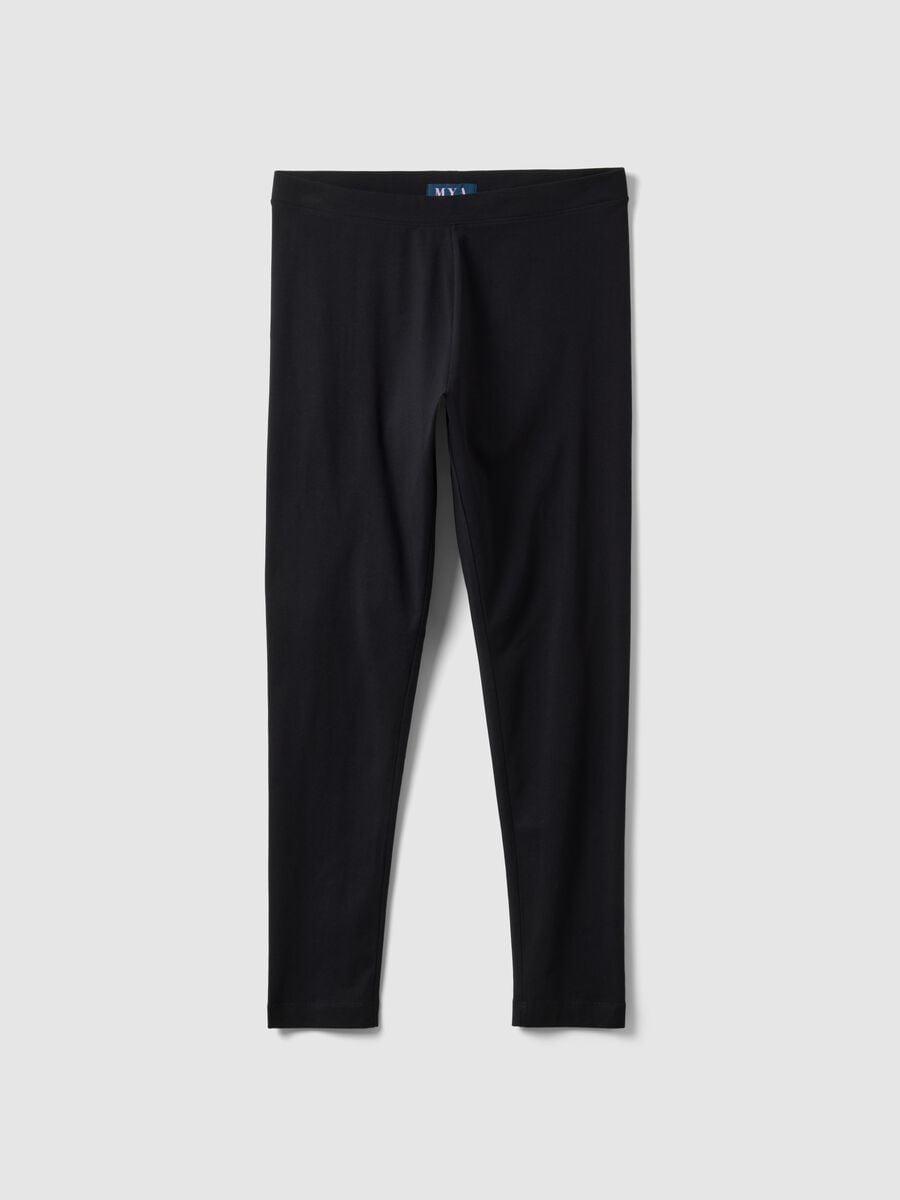 Schwarze Skinny-Fit-Leggings aus Stretch-Baumwolle_4