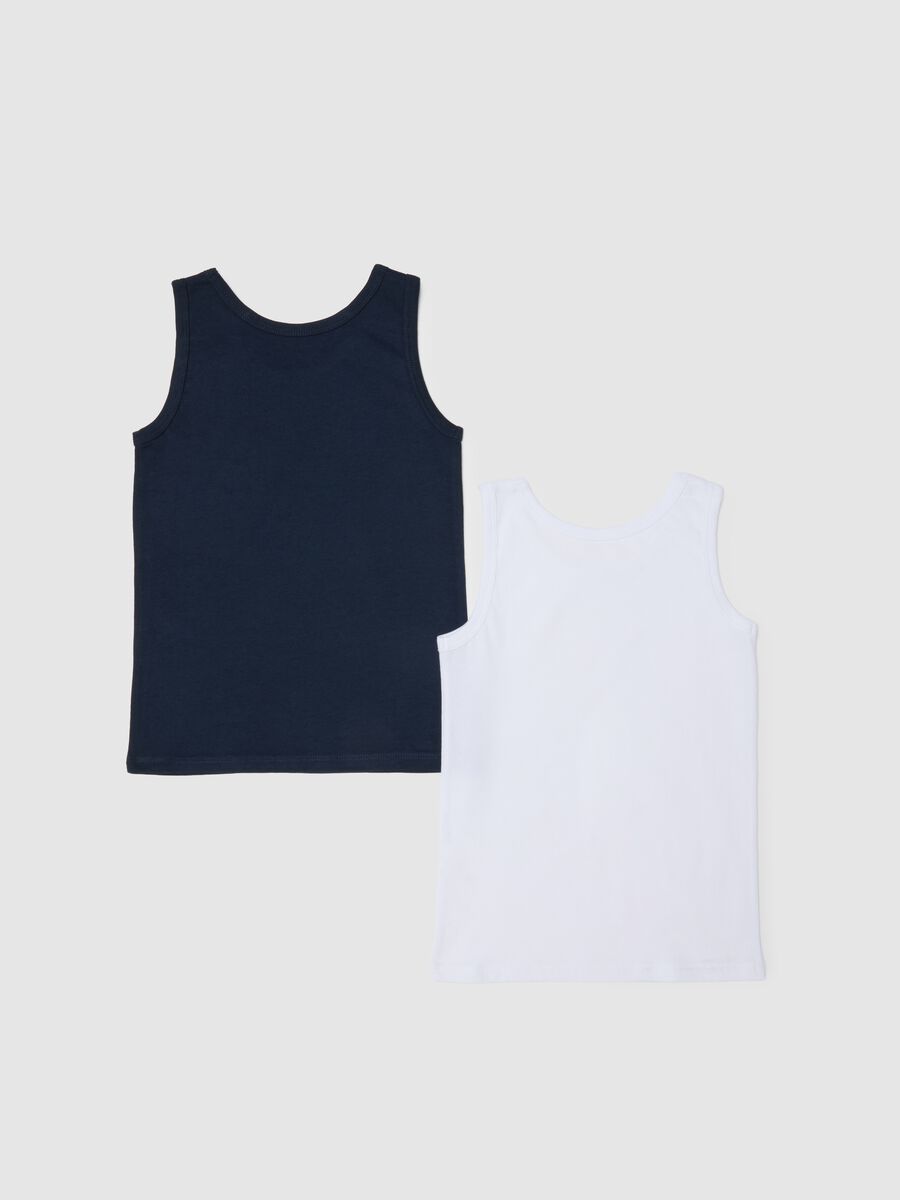 Boys' multicolour pure cotton regular fit tank top twin pack_1