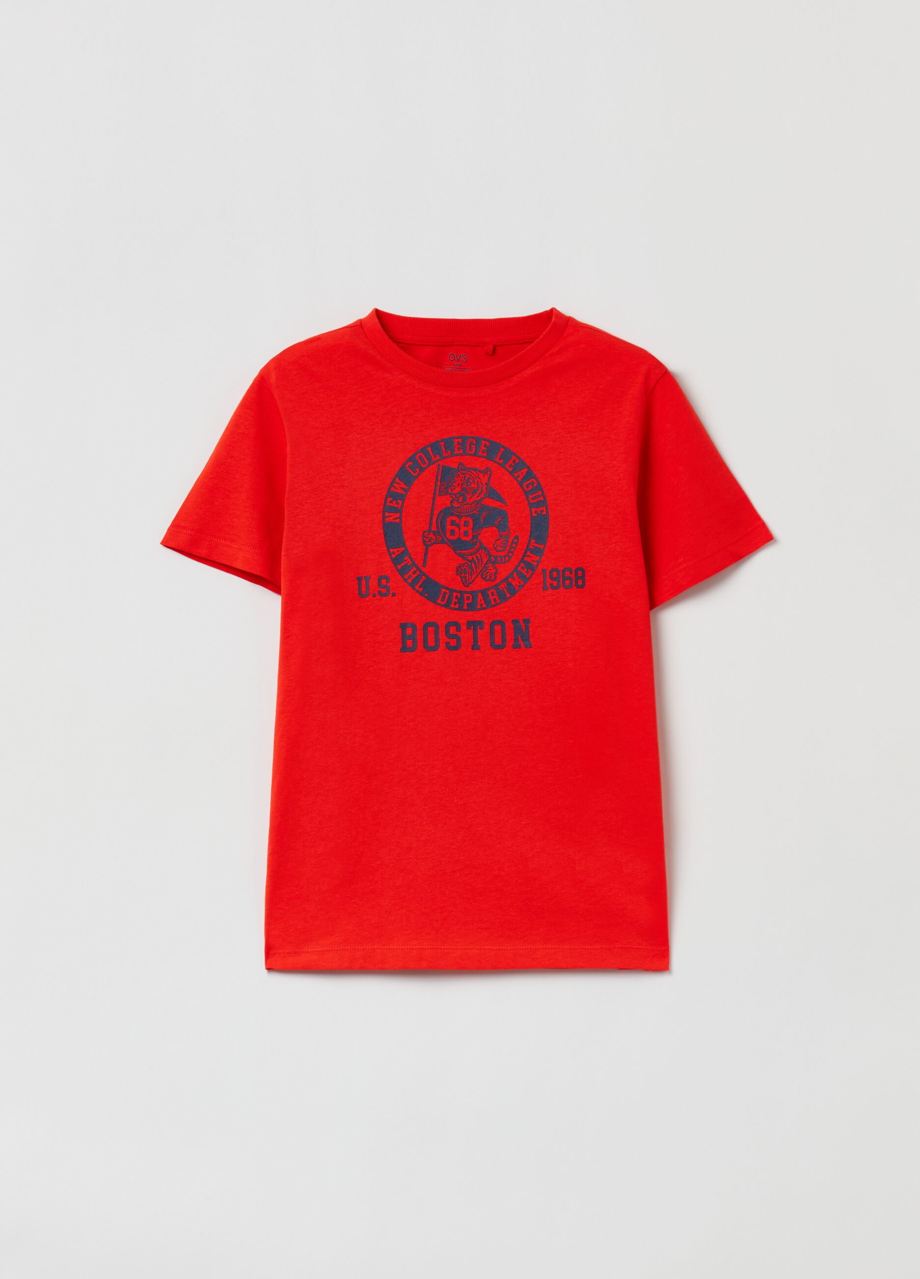 Cotton T-shirt with college Athletics print
