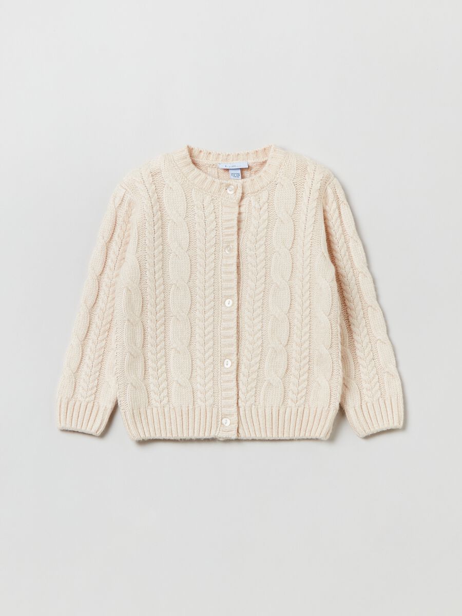 Cardigan with cable-knit design_0