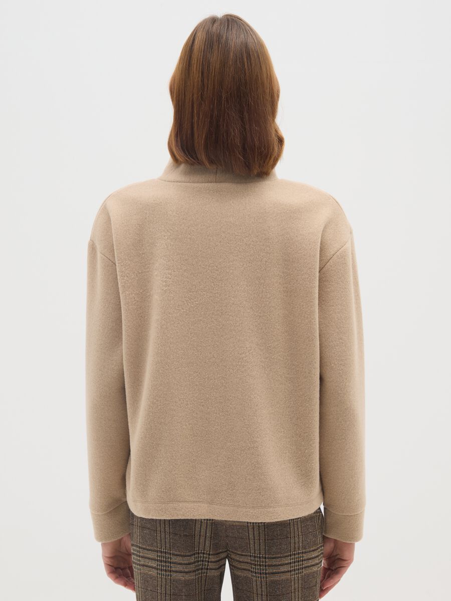 Beige High Neck Regular Fit Jumper_2