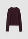 Purple perforated stretch T-shirt with raised collar_4