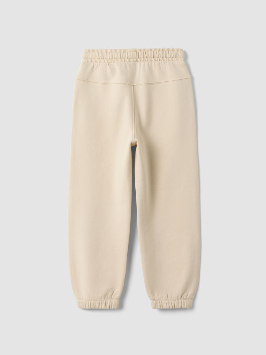 Sand pure cotton fleece oversized jogger trousers_1