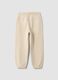 Sand pure cotton fleece oversized jogger trousers_1
