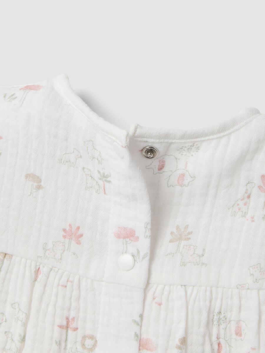 White and pink pure cotton baby girl set, regular fit_2