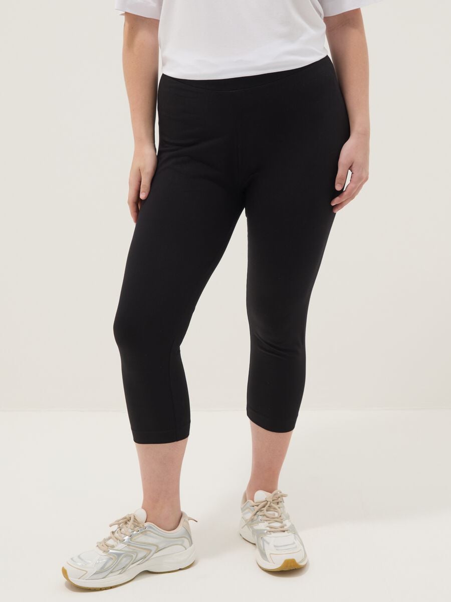 Schwarze Leggings aus Stretch-Baumwolle_1