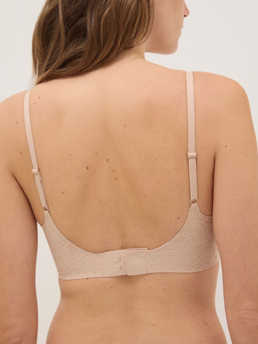 Beige Lace Bra with Removable Padding_2