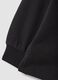 Black pure cotton crew-neck sweatshirt with heart print for girls_3