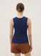 Blue fitted ribbed stretch-cotton tank top_3