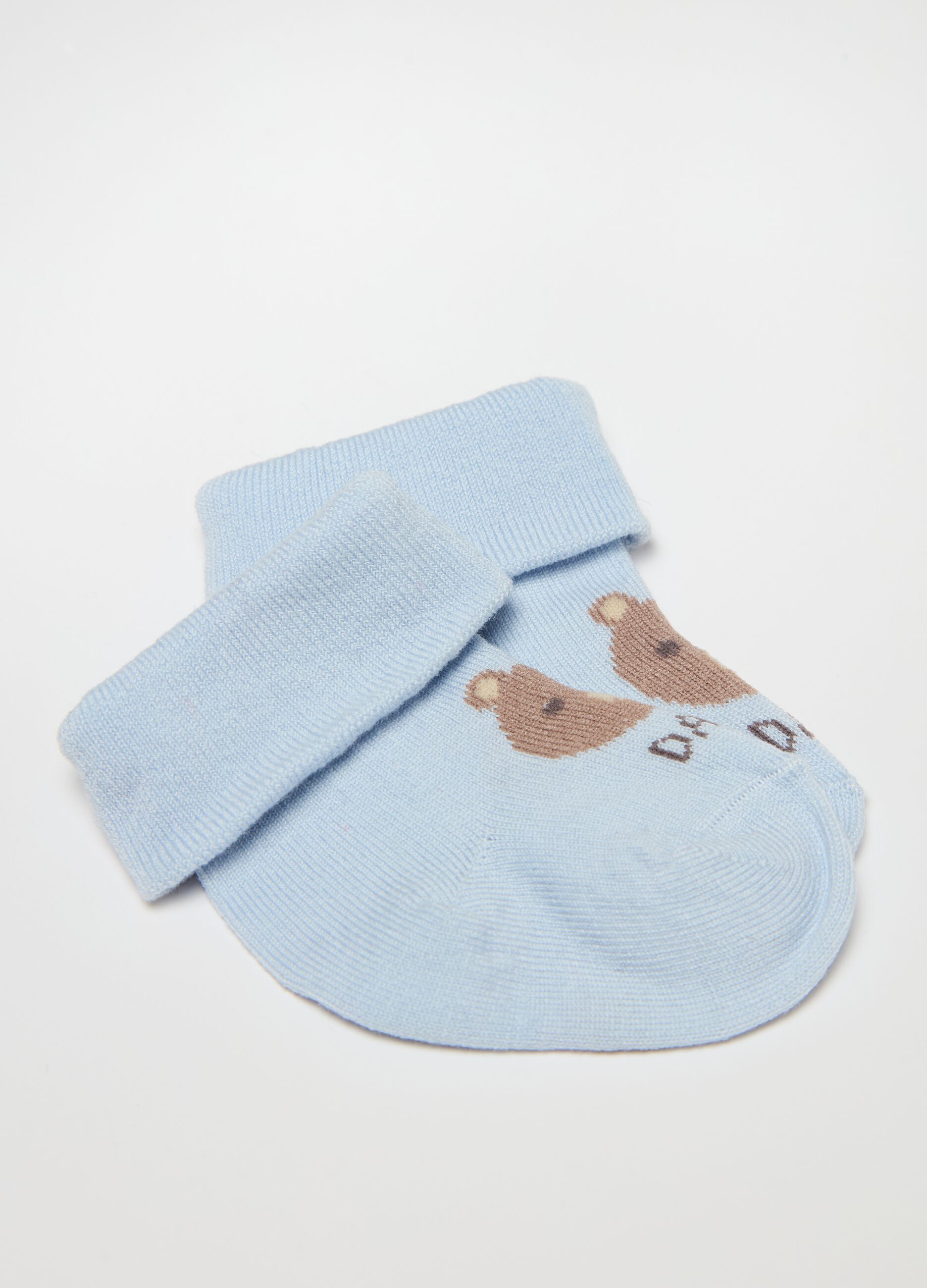 Bipack calze corte con disegno orsetto