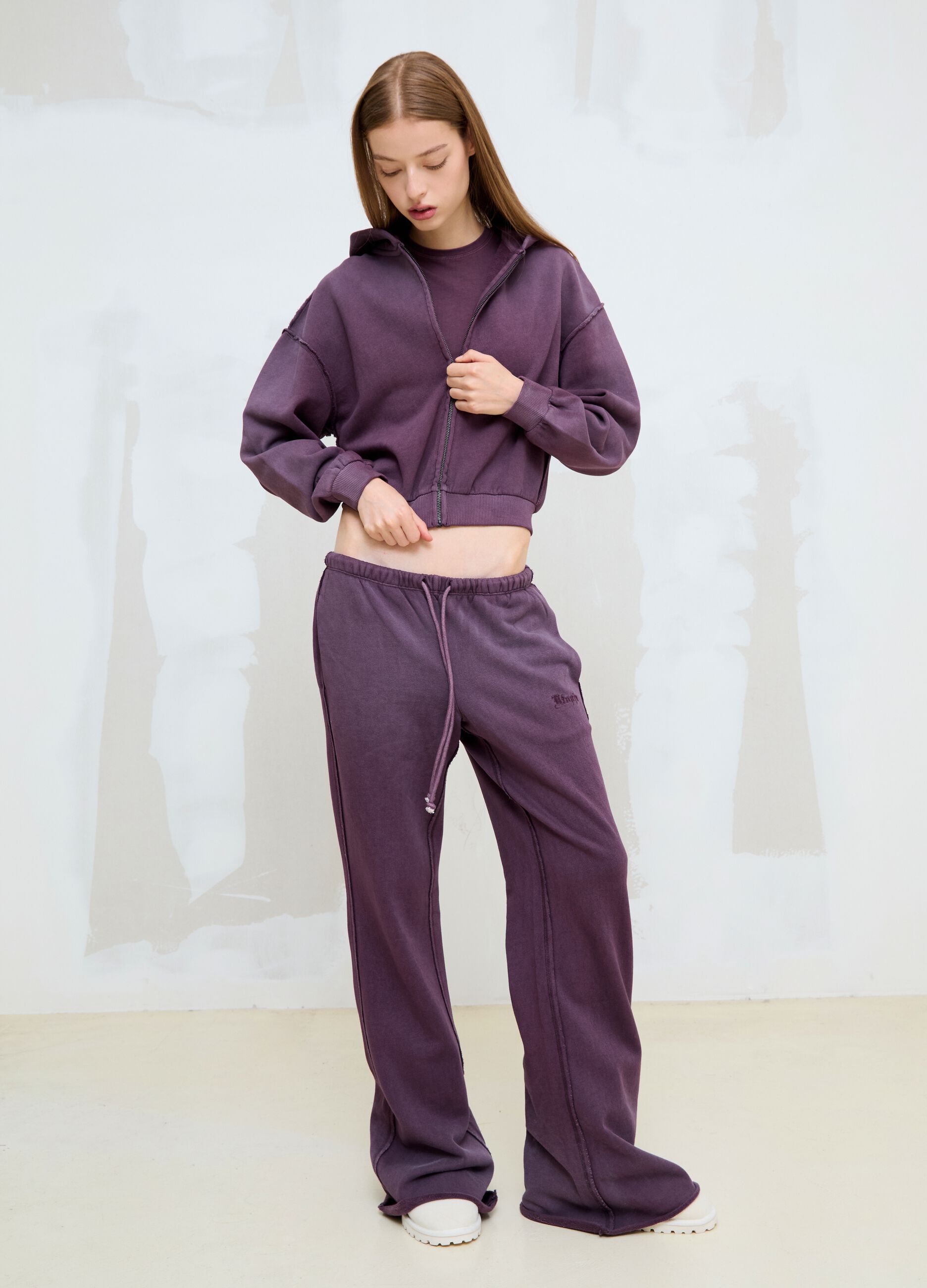 Sun-Faded Burgundy Flare Sweatpants