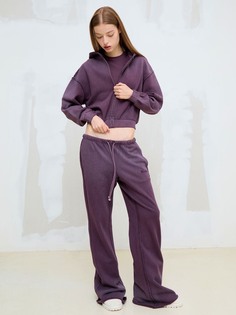 Sun-Faded Burgundy Flare Sweatpants_0