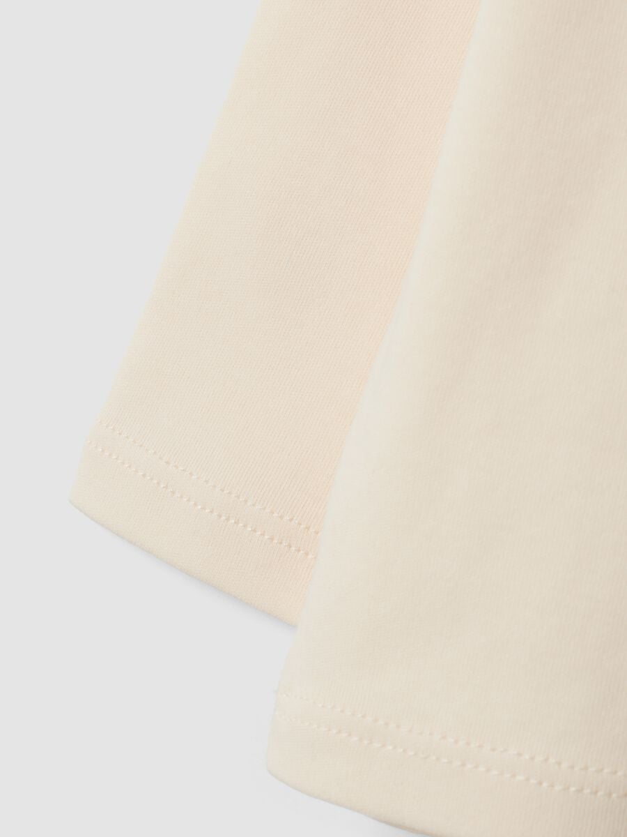 Maglietta beige girocollo in puro cotone organico_3