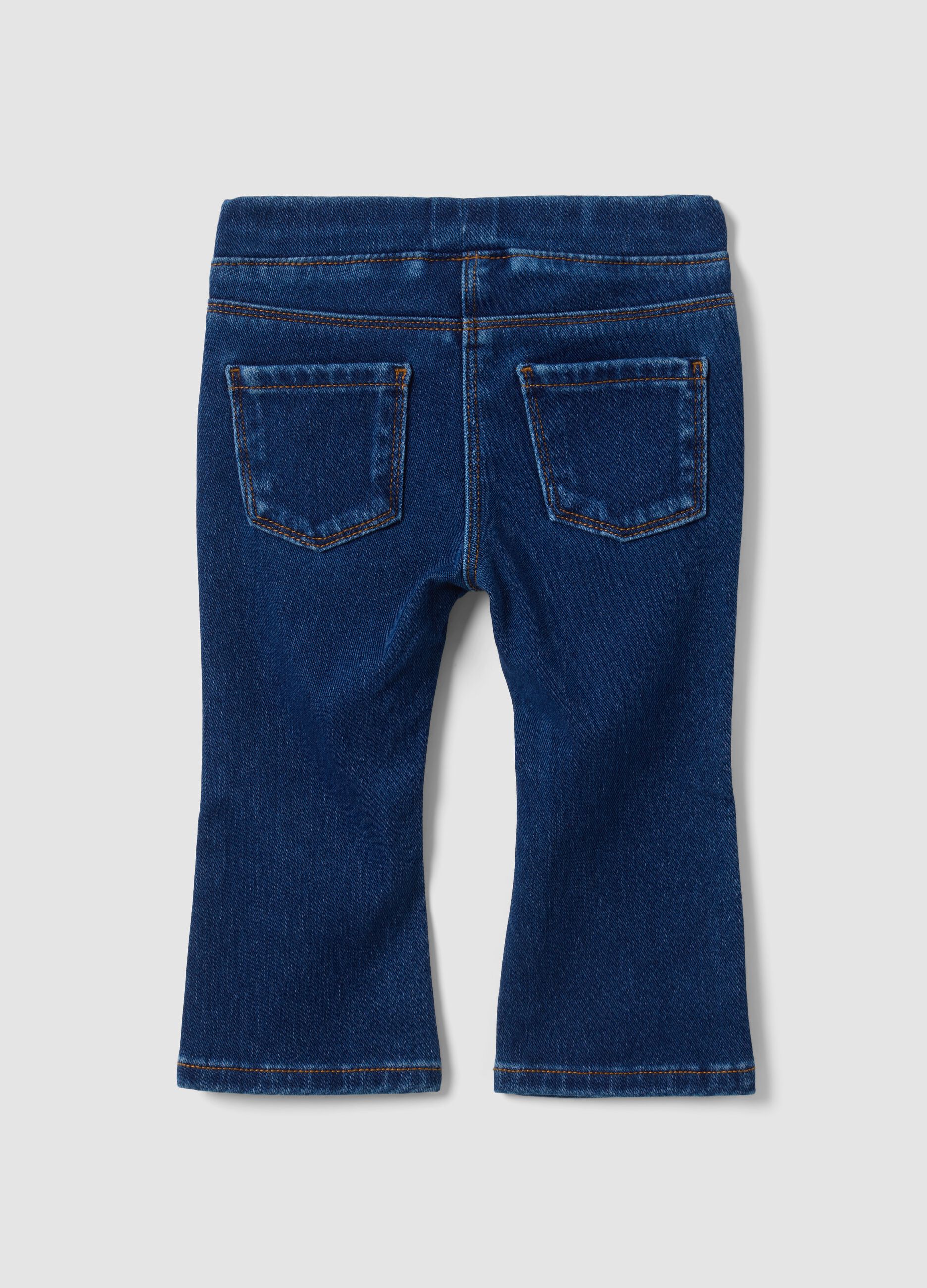 Jeggings blu in cotone elasticizzato flare fit per bimba