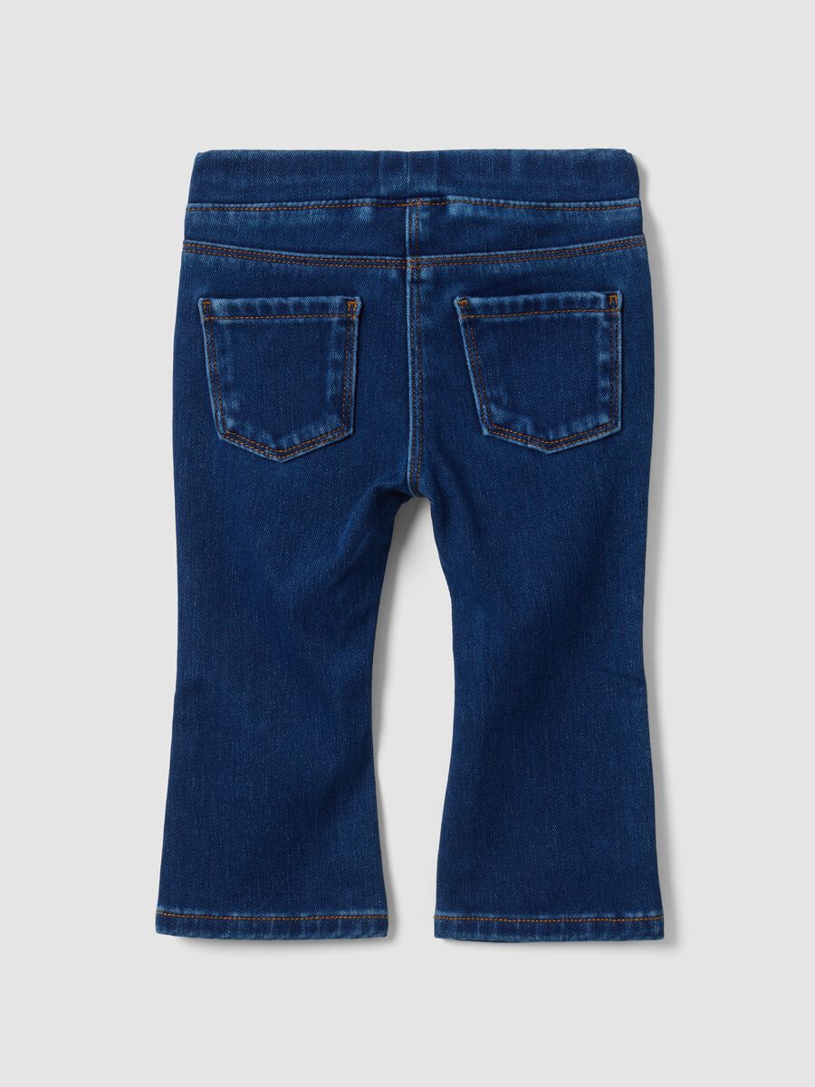 Jeggings blu in cotone elasticizzato flare fit per bimba_1