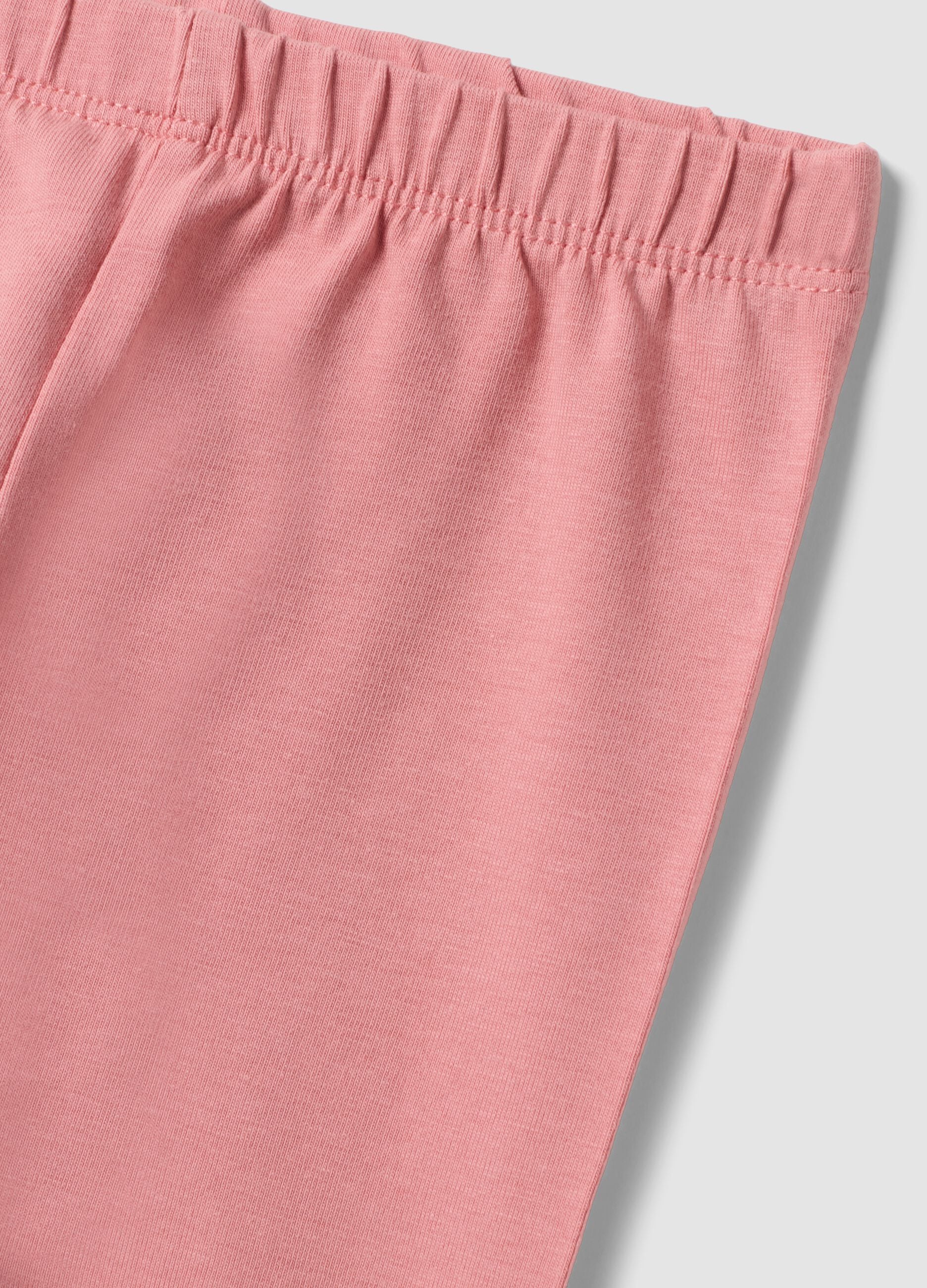 Rosa Slim-Fit-Leggings aus elastischer Bio-Baumwolle f&uuml;r Baby-M&auml;dchen