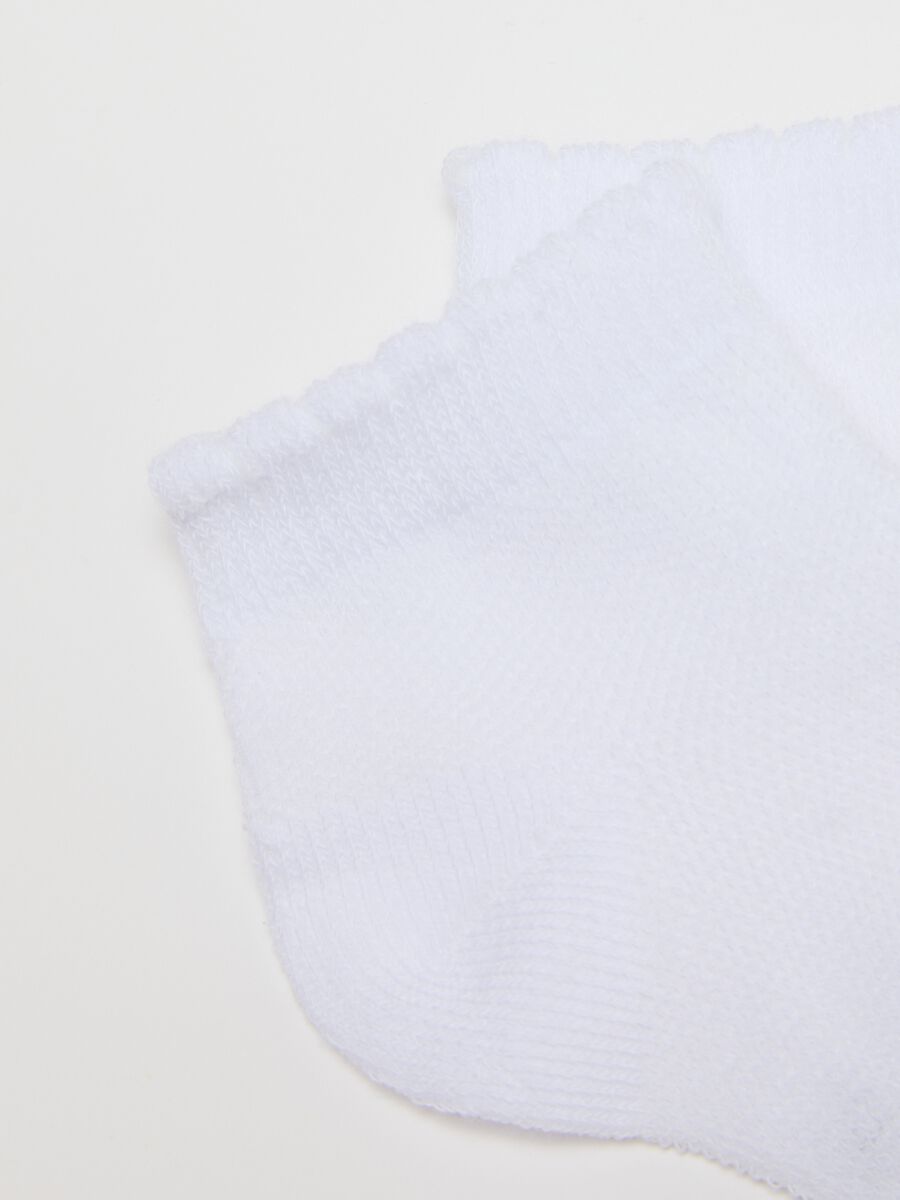 Two-pack of white cotton blend baby socks regular fit_2