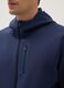 Blue Regular Fit Hooded Sweatshirt with Front Zip Neck_3